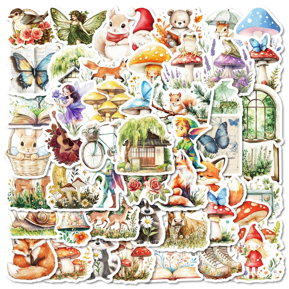 Fantasy Fairy Kingdom Graffiti Stickers - 50pcs for Helmet, Wall, Desktop Decoration (ONLINE ORDER ONLY)