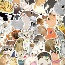 50PCS Mixed Animals Rabbit Panda Cat Sticker Aesthetic DIY Korean Stationery Decoration Scrapbooking School Supplies (ONLINE ORDER ONLY)