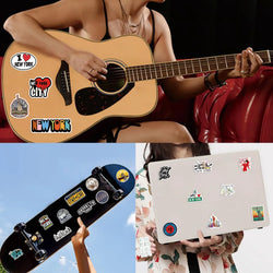 50Pcs New York Stickers America Kawaii Cartoon Decal For Skateboard Bicycle Guitar Laptop Kids Waterproof Stiker Toys (ONLINE ORDER ONLY)