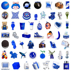 10/30/50PCS Funny Blue Cartoon Ins Style Stickers Toys DIY Notebook Phone Bike Skateboard Suitcase Waterproof Cute Decals Gifts (ONLINE ORDER ONLY)