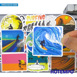 20/30/50Pieces Summer Beach Surfing Life Funny Art Graffiti Travel Stickers for Phone Luggage Motorcycle Car Bike Laptop Sticker (Online Order Only)