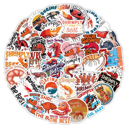 10/30/53PCS Lobster Graffiti Stickers Funny Animal Cartoon Sticker Lobster Meme DIY Fridge Luggage Laptop Phone Guitar Car Bike (ONLINE ORDER ONLY)