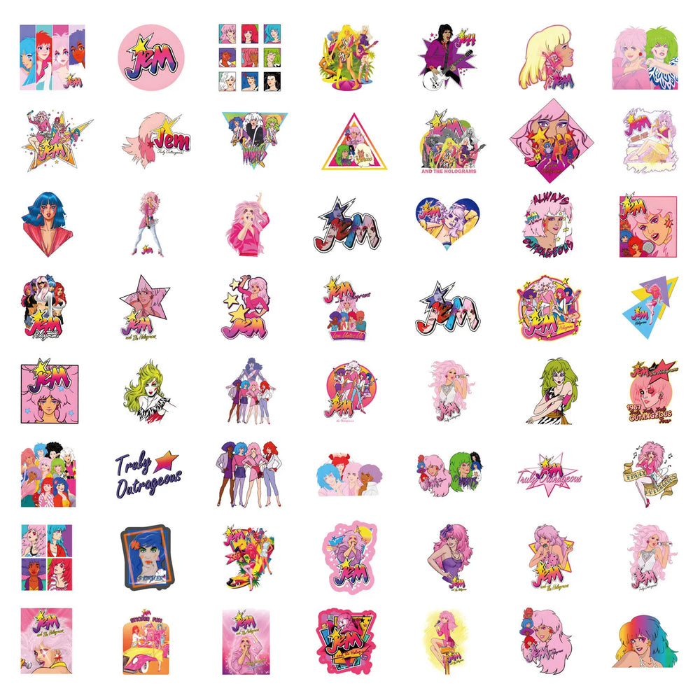 10/30/55PCS Jem And The Holograms Stickers Cartoon Movie Sticker Fantasy Film Graffiti Toy Luggage Laptop Guitar Car Bike Decals (ONLINE ORDER ONLY)