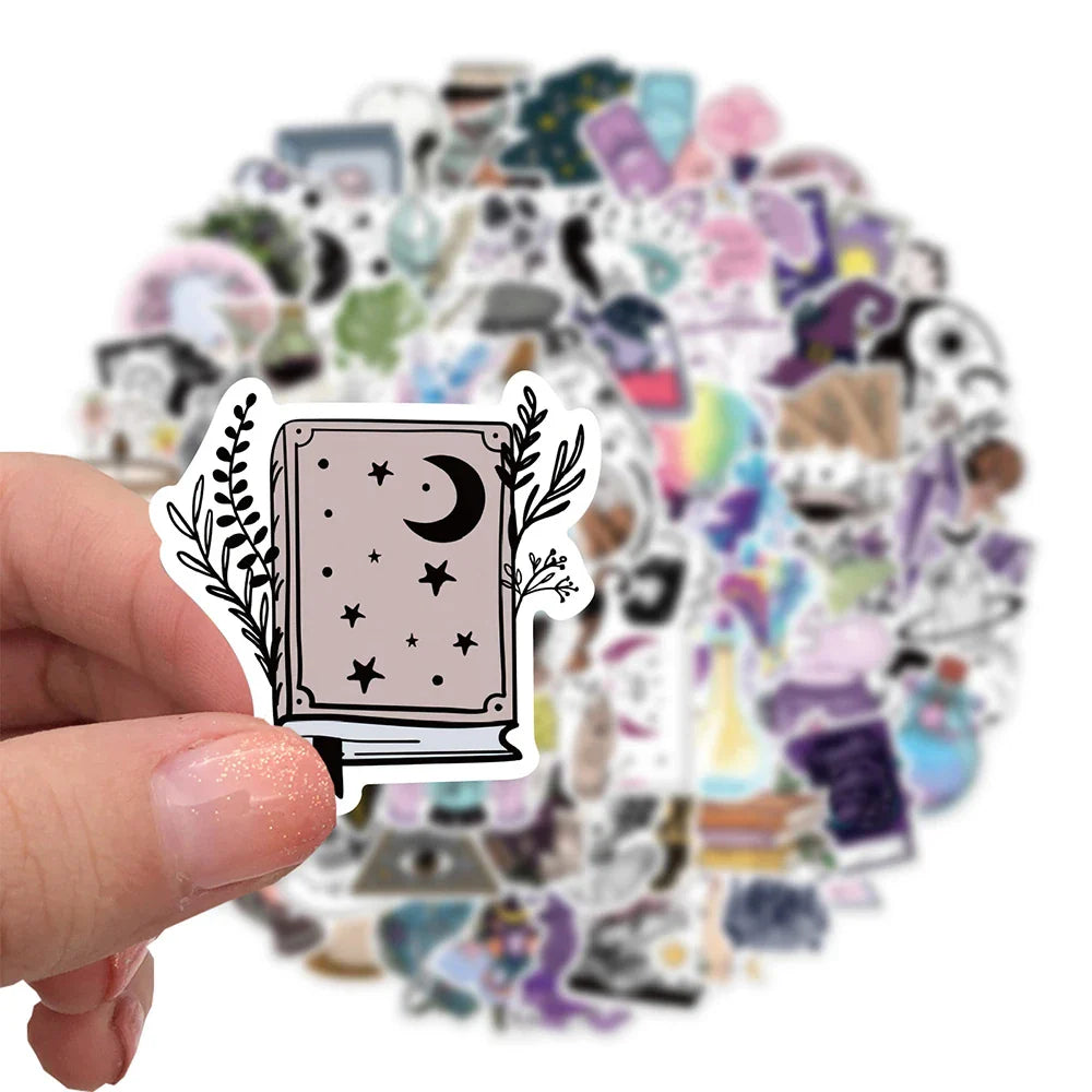 10/30/50/100pcs Cool Boho Gothic Magic Witch Stickers Aesthetic Decal Skateboard Laptop Car Phone Bike Graffiti Sticker Kid Toy (ONLINE ORDER ONLY)