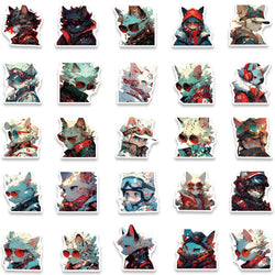 50pcs Cool Cartoon Punk Cats Anime Sticker For Laptop Phone Water Bottle Guitar DIY Waterproof Graffiti Luggage Vinyl Decals (ONLINE ORDER ONLY)