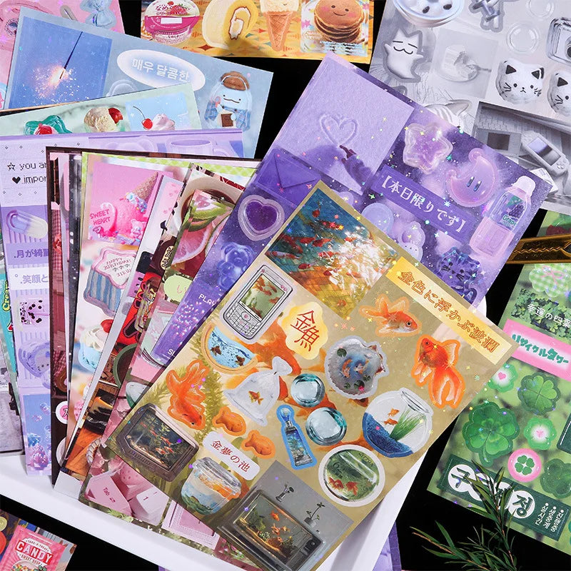 50 Pages Cute Fragments Series Cut Film Sticker Book Y2K Sticker Journal Handbook Scrapbooking Kawaii Decoration Sticker Gift (ONLINE ORDER ONLY)