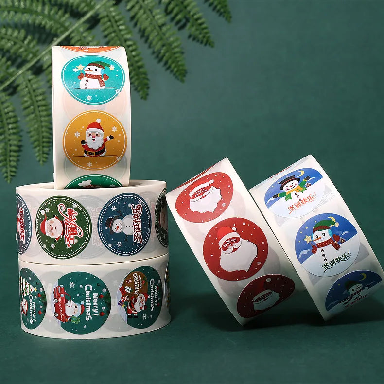 500Pcs Christmas Stickers 1inch Snowflakes Holiday Stickers Xmas Gift Label for Envelope Box Gift Decor (ONLINE ORDER ONLY)