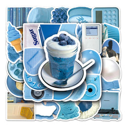 Blue Cartoon Stickers 10/30/50pcs Waterproof Decal for Phone, Fridge, Notebook, Skateboard, Bike, Kids Toy (Online Order Only)