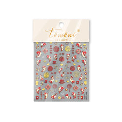 2025 God of Wealth Goldfish Koi Fish Lucky Cat Yuanbao Red Element Adhesive Nail Art Stickers Festival Atmosphere Manicure Decal (Online Order Only)