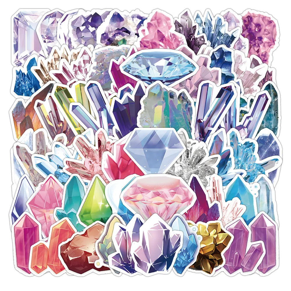 Crystal Stickers 10/30/50PCS Decorative DIY Decals for Scrapbook, Laptop, Guitar, Car, Bike, Skateboard (Online Order Only)