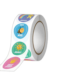100-500pcs 1inch Good Job Praise Up Cute Stickers Roll Reward Student Label Seal Lable Stationery stickers (Online Order Only)