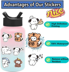 50PCS Kawaii yowoyowoo Sticker Puppy Dog Cute Cartoon Stickers Decals Phone Laptop Guitar Car Bottle Luggage Children Gift (Online Order Only)