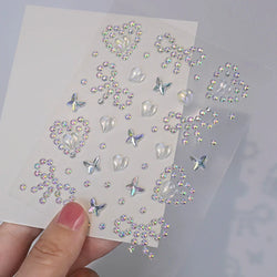 1pc Star-Shaped Rhinestone Sticker Sparkling Acrylic Rhinestone Face Decals Butterfly & Floral Designs for Party/Stage/Festivals (ONLINE ORDER ONLY)