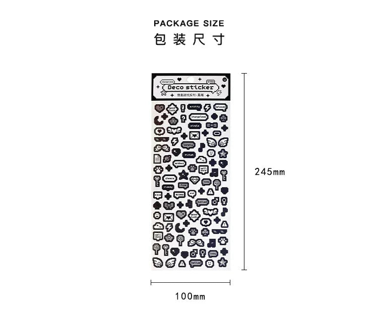 Korea Ins Cute Pixel Dialog Series Decorative Sticker Hand Account Idol Card DIY Material Sticker Personalized Kawaii Stationery (ONLINE ORDER ONLY)