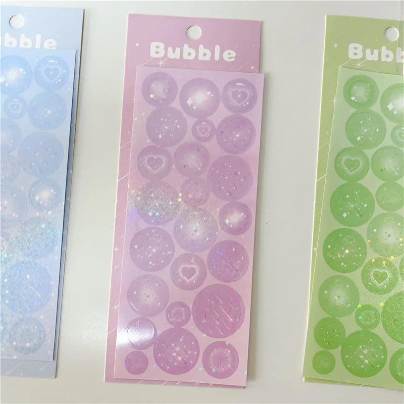6pcs Cute Love Firework Bubble Stickers Diary Scrapbooking DIY Idol Album Decoration Sticker Aesthetic Kawaii Korean Stationery (ONLINE ORDER ONLY)