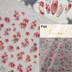 Romantic Candle Holder Lace Rambler Rose Pink Flower Bowknot Candlestick Ribbon Adhesive Nail Art Stickers Shiny Manicure Decals (ONLINE ORDER ONLY)