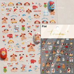 Santa's Hat Candy Santa Claus Christmas Tree Bell Elk 5D Self Adhesive Nail Art Stickers Button Snowflake Cherry Manicure Decals (ONLINE ORDER ONLY)
