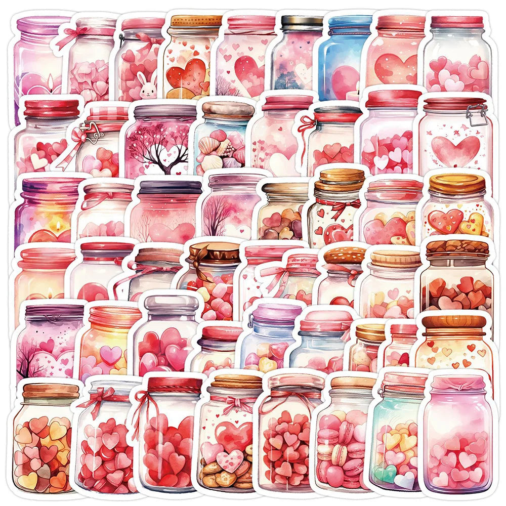 Cute Pink Love Cartoon Stickers Pack - Fridge, Laptop, Notebook Decals (Online Order Only)