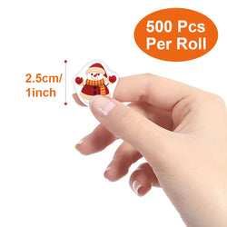 100-500pcs Heterotypic Christmas Themed Snowmans Stickers 8 Designs DlY Holiday Party Decoration Labels Stationery stickers (Online Order Only)