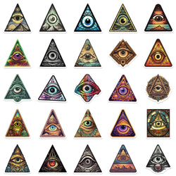 10/50Pcs Funny Cartoon Colorful All Seeing Eyes Graffiti Sticker for Luggage Skateboard Guitar Waterproof Creative Stickers (Online Order Only)