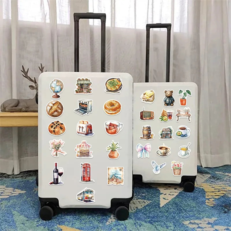 10/30/50PCS Cute Bread Life PVC Sticker Aesthetic Children's Decoration Scrapbooking Korean Stationery School Supplies for Kids (ONLINE ORDER ONLY)