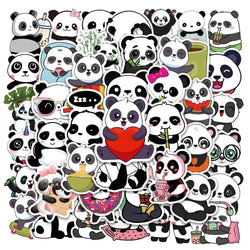 50Pcs Cute Panda Cartoon Animal Stickers Luggage Skateboard Cute DIY Cool Graffiti Waterproof Funny Kid Toy Sticker Decal (ONLINE ORDER ONLY)