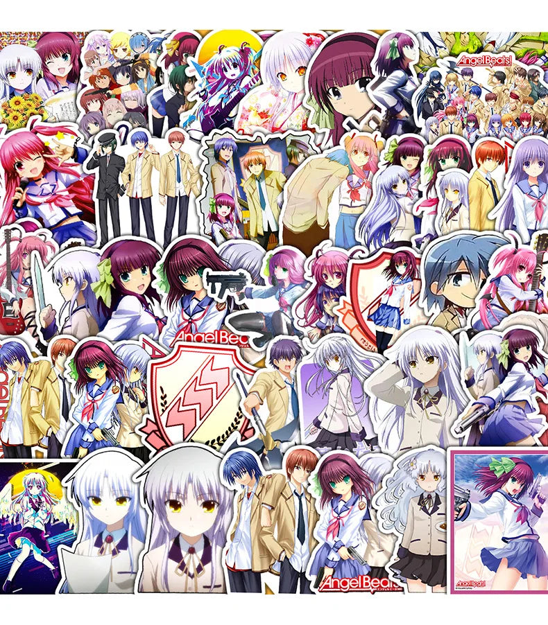 10/30/50PCS Angel Beats Cartoon Graffiti Anime Stickers Laptop Phone Guitar Skateboard Water Cup Waterproof Toy Sticker Decals (ONLINE ORDER ONLY)