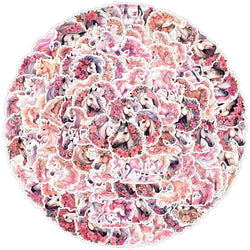 10/50/100pcs Cartoon Animal Horse Flower Graffiti Stickers Decals Toy Laptop Skateboard Motorcycle Phone Car Waterproof Sticker (ONLINE ORDER ONLY)