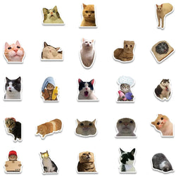 50pcs Cute Funny Cats Animal Stickers For Luggage Laptop Guitar Phone Vinyl Waterproof Graffiti Skateboard Car Decals (ONLINE ORDER ONLY)