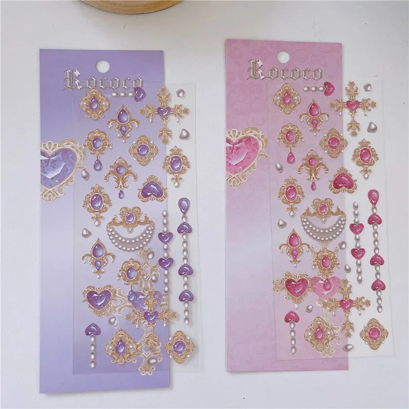 Cute Love Gem Pearl Stickers Diary Scrapbooking DIY Album Decoration Sticker Aesthetic Personalized INS Kawaii Korean Stationery (ONLINE ORDER ONLY)