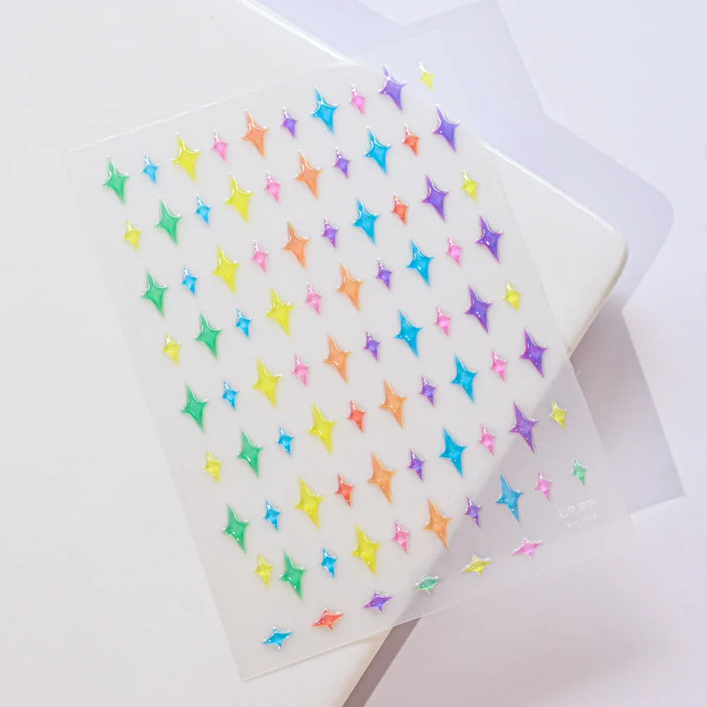 1Sheet Valentine's Day Decals 5D Nail Art Stickers Heart Self-Adhesive Slider Love Letters DIY Manicure Accessories "Dopamine" % (ONLINE ORDER ONLY)