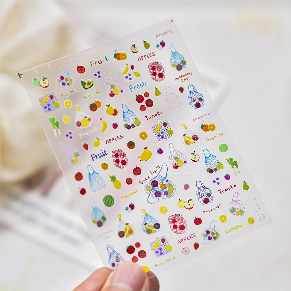 Colorful Swimsuit Bikini Fresh String Bag Vegetables Fruits Summer Beach Underwear Sunscreen Nail Art Stickers Manicure Decals (ONLINE ORDER ONLY)