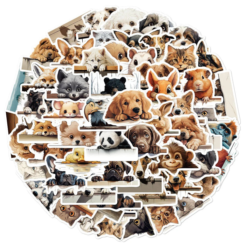 10/30/60pcs Funny Meme Cute Animal Dog Cat Stickers Decals Kids Toy Laptop Phone Water Bottle Suitcase Guitar Decoration Sticker (ONLINE ORDER ONLY)