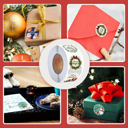 100-500pcs Round Adhesive Christmas Stickers Merry Christmas Labels Sticker Small Business Gift Package Box Stickers Decor (ONLINE ORDER ONLY)