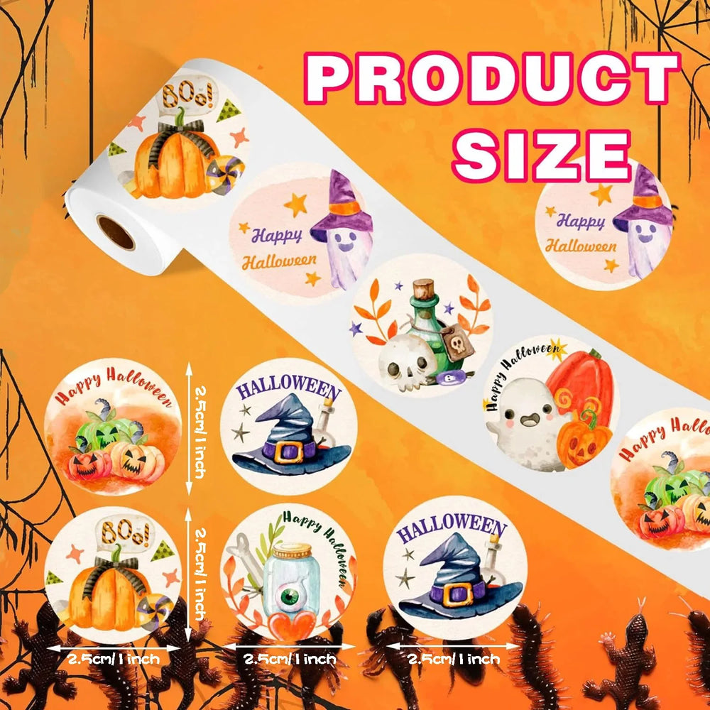 100-500pcs Halloween Stickers Pumpkin Handmade Labels Halloween Gift Decor Stickers Stationery stickers (ONLINE ORDER ONLY)