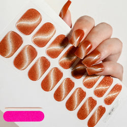 Nude Pink French Semi-Cured Gel Nail Patch Slider Adhesive Waterproof Long Lasting Full Cover Gel Nail Sticker UV Lamp Needed *^ (ONLINE ORDER ONLY)