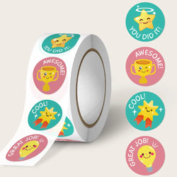 1" Cute Stickers Roll - Reward Student Labels, Kawaii Stationery Gift (Online Order Only)