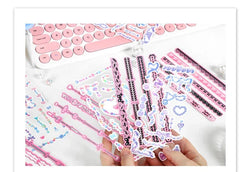 2Pcs/lot Cute Ribbon Chain Stickers Lace Idol Card Scrapbooking DIY Album Decoration Sticker Aesthetic Kawaii Stationery (ONLINE ORDER ONLY)
