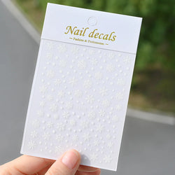 1PCS Laser Gold Snowflake Christmas Tree Nail Sticker 3D Adhesive Nail Decals Nail Art Accessories New Christmas Decoration 2024 (ONLINE ORDER ONLY)