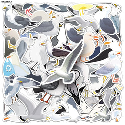 Seagull Cartoon Bird Stickers for Luggage, Laptop, Car, Bike, Skateboard - 10/30/50PCS (Online Order Only)