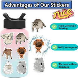 50PCS Mixed Animals Rabbit Panda Cat Sticker Aesthetic DIY Korean Stationery Decoration Scrapbooking School Supplies (ONLINE ORDER ONLY)