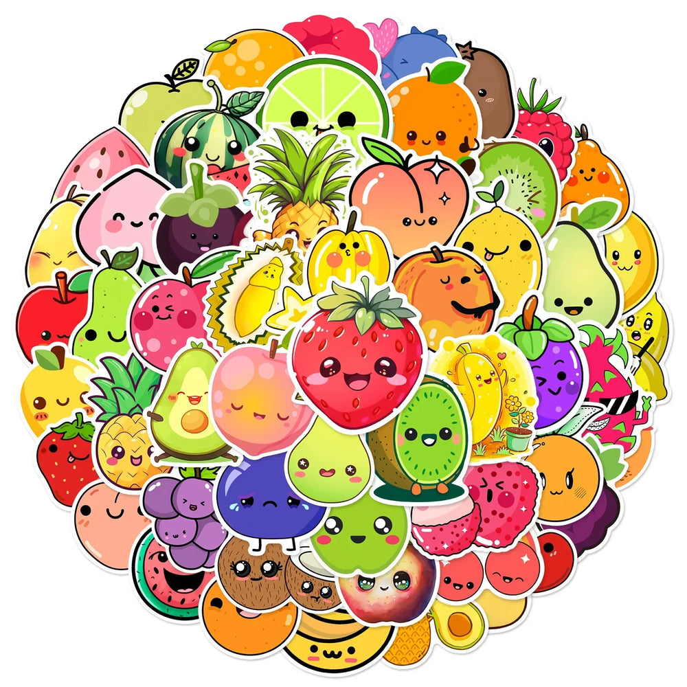 Kawaii Fruit Meme Stickers 10/30/60pcs for DIY Decor Scrapbooking Laptop Water Bottle (Online Order Only)