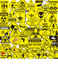 10/50pcs Funny Warning Stickers Danger Banning Sign Viny Decal Car Scooter Motorcycle Suitcase Violation Sticker Classic Toy (Online Order Only)