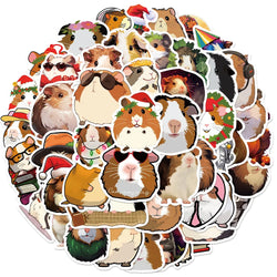 10/30/50PCS Cute Cavia Porcellus Stickers Cartoon Animal Decals Notebook Laptop Luggage Phone Suitcase Fridge DIY Decoration Toy (Online Order Only)