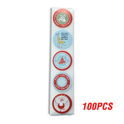 100-500pcs Thank You Label Sealing Stickers Merry Christmas Kraft Handmade Sticker Card Box Package Wedding Decor Party Supplies (ONLINE ORDER ONLY)
