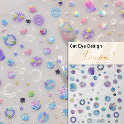 Starlit Sky Star Moon Oil Painting Colour Abstract Planet High Saturation Self Adhesive Nail Art Stickers Dreamy Manicure Decals (ONLINE ORDER ONLY)