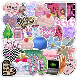 Vintage Leopard Love Stickers Pack - Aesthetic DIY Decals for Motorcycle, Suitcase, Luggage, Skateboard, Car, Kids Toy (Online Order Only)