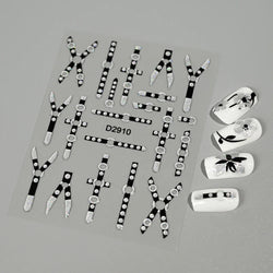 1pcs 5D Floral Nail Art Stickers Acrylic Flowers Decals with Glitter Self-Adhesive Elegant Silver Black Blossoms Theme Nail Art* (ONLINE ORDER ONLY)