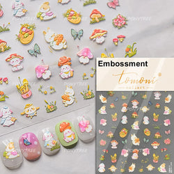 Squirrel Mushroom Apple Strawberry Cherry Pinecone Ginkgo Leaf Self Adhesive Nail Art Stickers Butterfly Flower Manicure Decals (ONLINE ORDER ONLY)