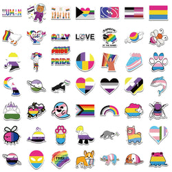 50/100pcs Gay Pride Stickers Rainbow Stickers in Bisexual Stuff Colorful LGBTQ Sticker for Water Bottle Laptop Motor Phone (ONLINE ORDER ONLY)